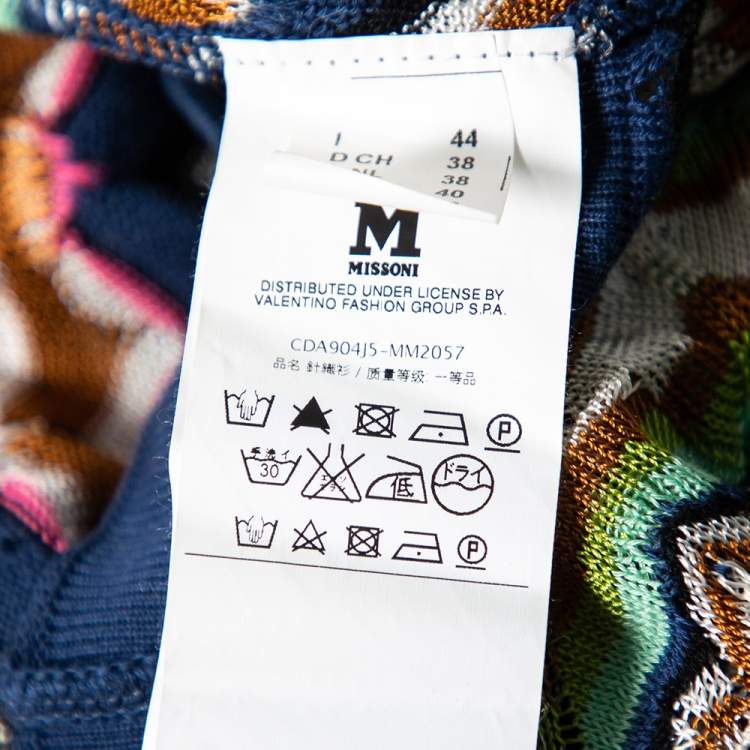 Pre Owned M Missoni Multicolor Perforated Knit Top M