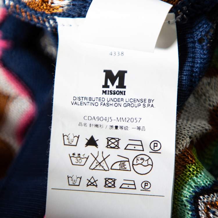 Pre Owned M Missoni Multicolor Perforated Knit Top M