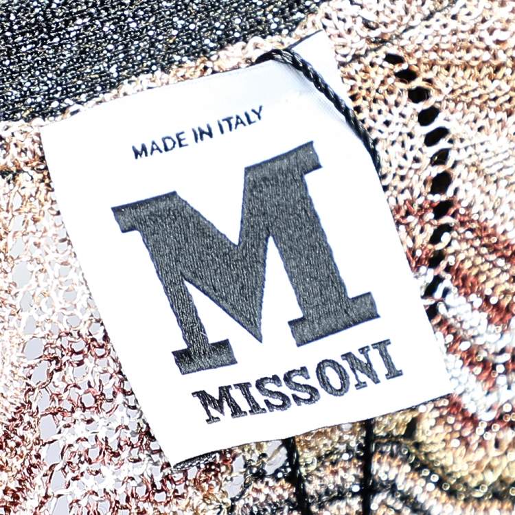 Pre Owned M Missoni Multicolor Lurex Knit Button Front Cardigan M