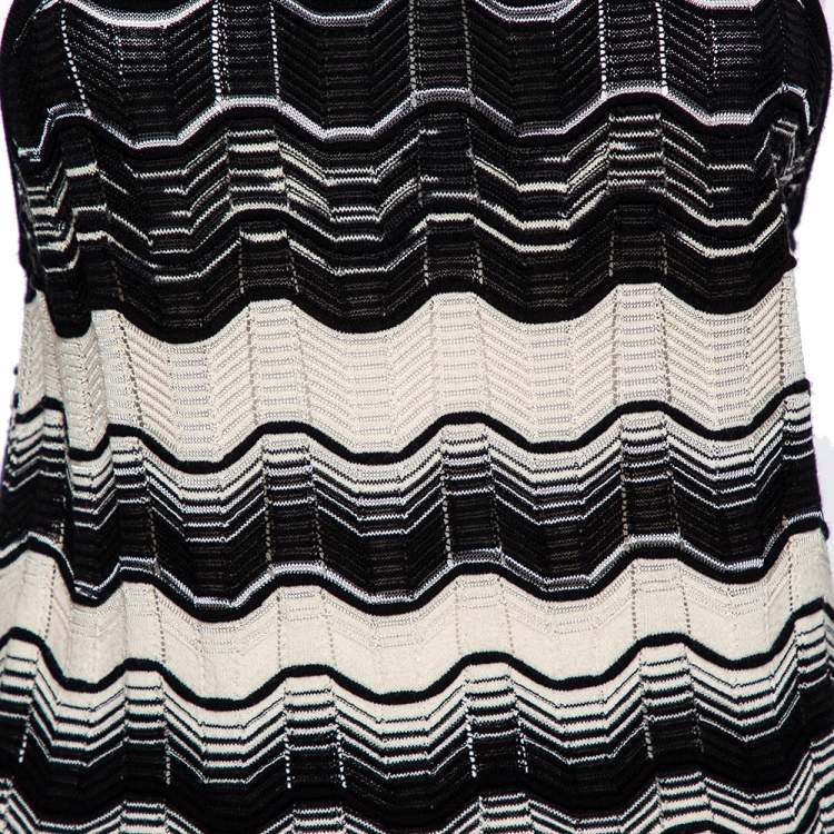 Pre Owned M Missoni Monochrome Knit Sleeveless Top S