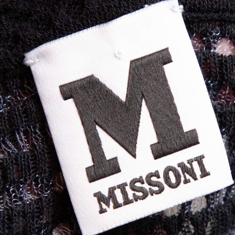 Pre Owned M Missoni Monochrome Knit Sleeveless Top S