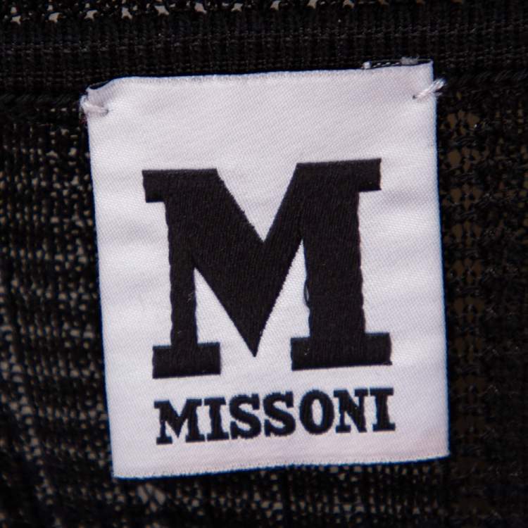 مملوكة مسبقًا M Missoni Black Chevron Knit Short Dress L