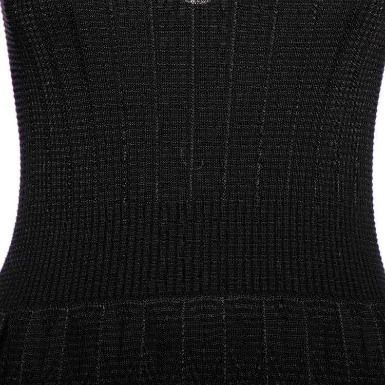 مملوكة مسبقًا M Missoni Black Chevron Knit Short Dress L