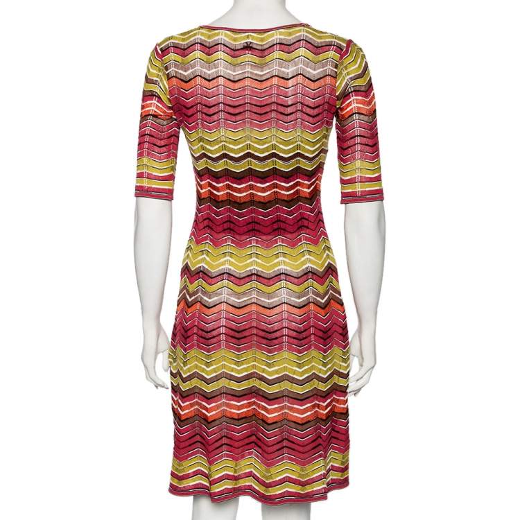 Pre Owned M Missoni Multicolored Knit Short Dress S