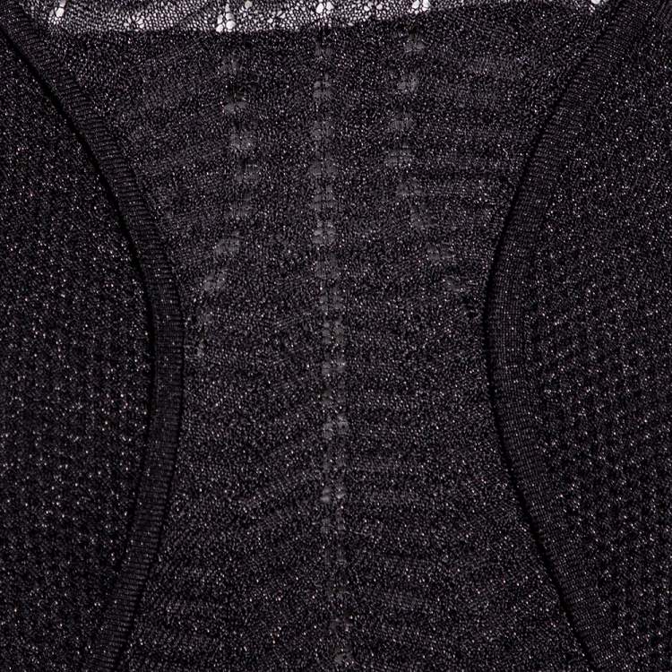 Pre Owned M Missoni Black Lurex Knit Racer Back Maxi Dress M