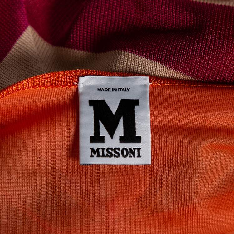Pre Owned M Missoni Multicolored Knit Halter Neck Short Dress S