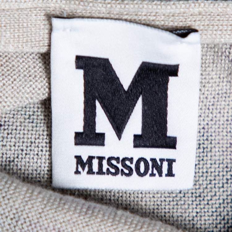مملوكة مسبقًا M Missoni Multicolored Knit Button Front Long Cardigan M