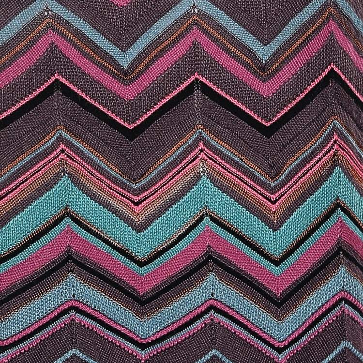 Pre Owned M Missoni Multicolored Perforated Knit Sleeveless Top XL