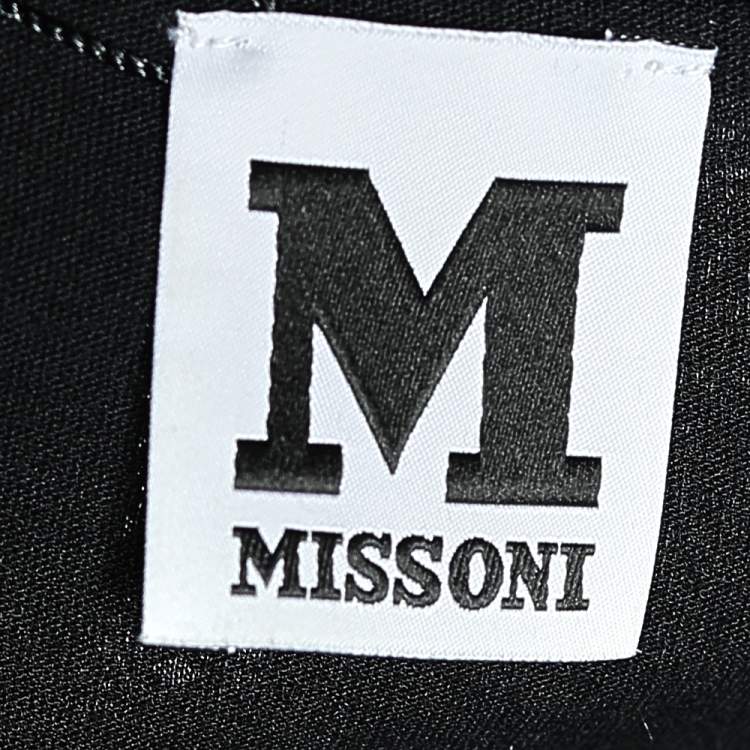 Pre Owned M Missoni Black Cotton Knit Contrast Overlay Detail T-Shirt S