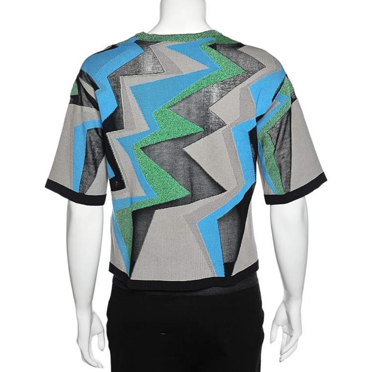 Pre Owned M Missoni Multicolor Patterned Lurex Knit Top S
