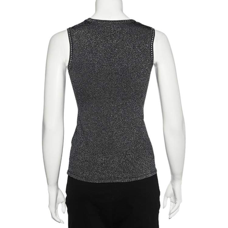 Pre Owned M Missoni Black Lurex Knit  Tank Top M