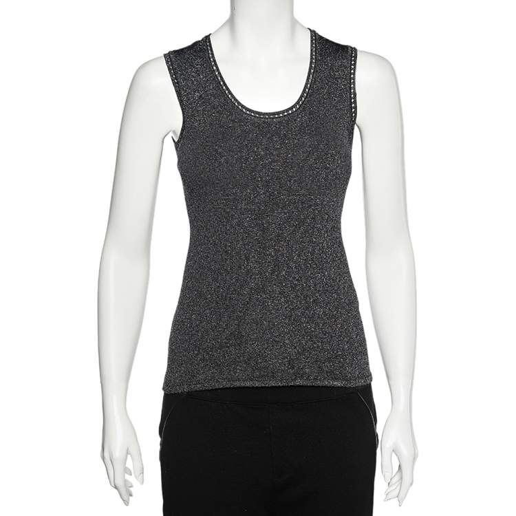 Pre Owned M Missoni Black Lurex Knit  Tank Top M