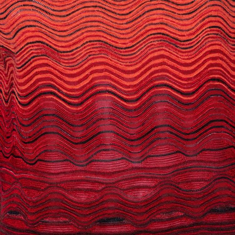 Pre Owned M Missoni Multicolor Wave Pattern Knit Oversized Top S