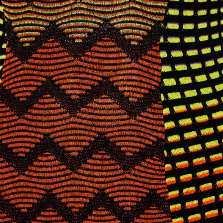 مملوكة مسبقًا M Missoni Multicolor Patterned Knit Sleeveless Maxi Dress S