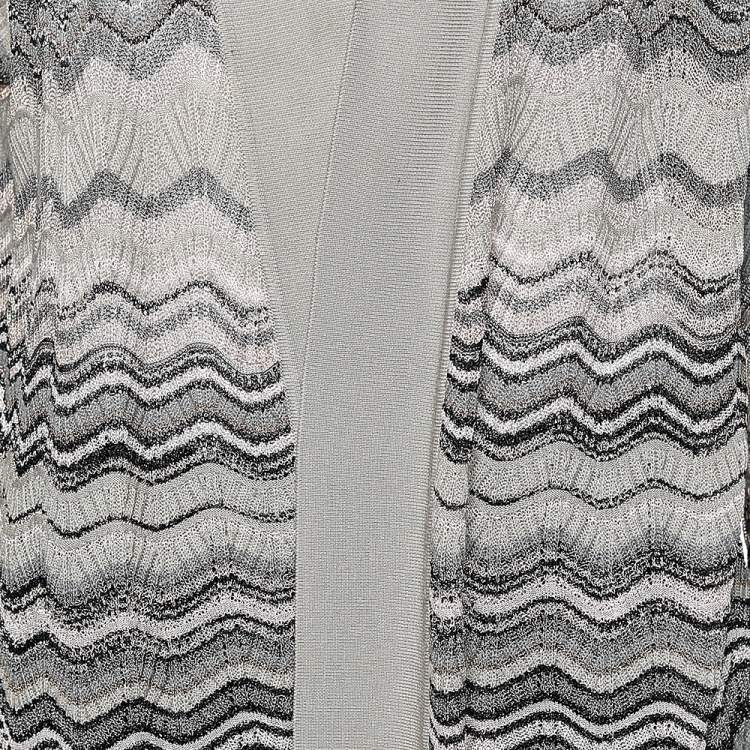 Pre Owned M Missoni Grey Knit Long Cardigan M