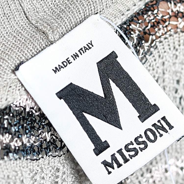 Pre Owned M Missoni Grey Knit Long Cardigan M