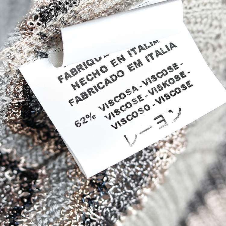 Pre Owned M Missoni Grey Knit Long Cardigan M