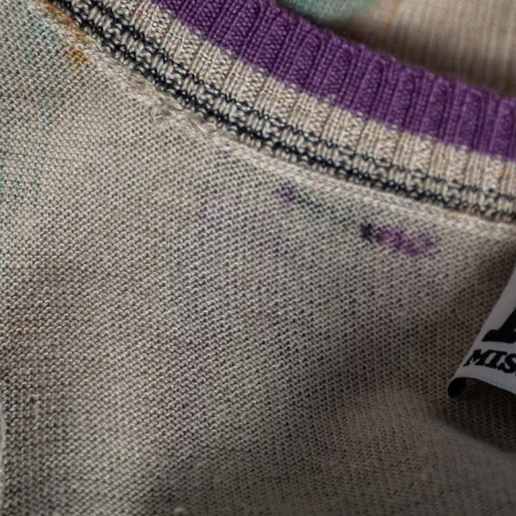 Pre Owned M Missoni Multicolored Patterned Knit Sleeveless Top M