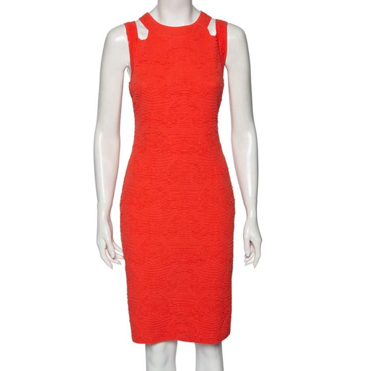 Pre Owned M Missoni Pink Floral Jacquard Sleeveless Sheath Dress M