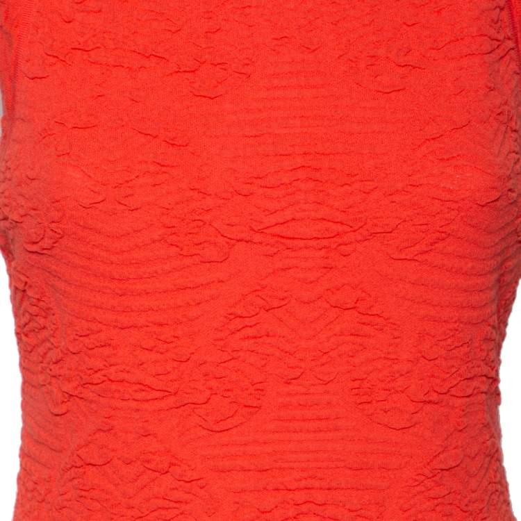 Pre Owned M Missoni Pink Floral Jacquard Sleeveless Sheath Dress M