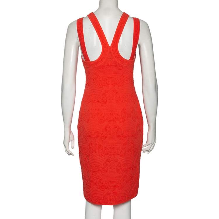 Pre Owned M Missoni Pink Floral Jacquard Sleeveless Sheath Dress M