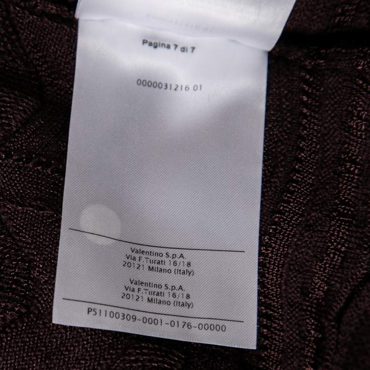 Pre Owned M Missoni Brown Knit Wave Textured Sweater L