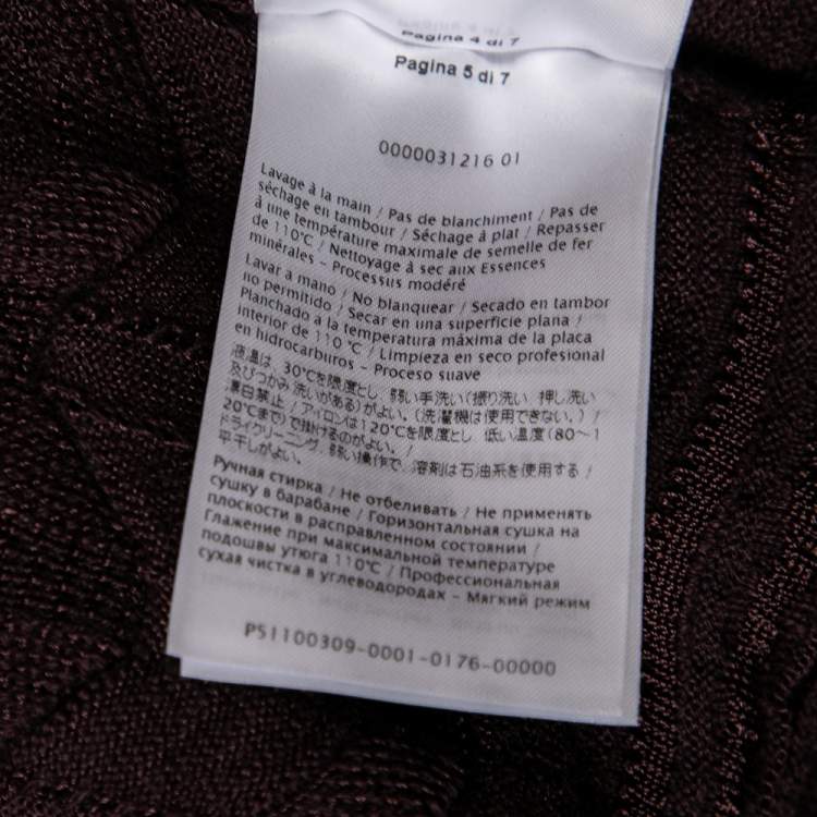 Pre Owned M Missoni Brown Knit Wave Textured Sweater L