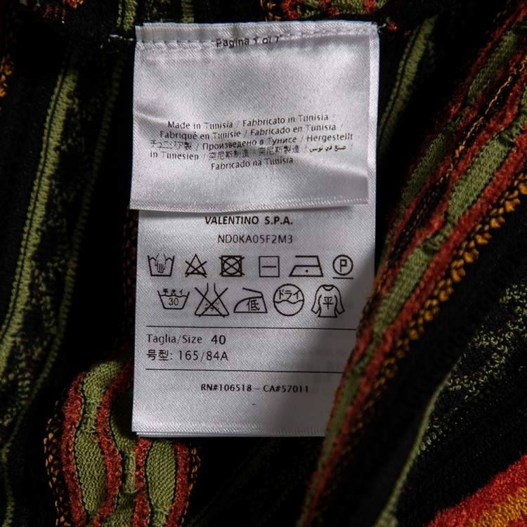 Pre Owned M Missoni Multicolor Patterned Knit Long Cardigan S