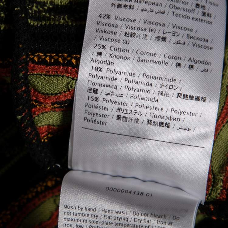 Pre Owned M Missoni Multicolor Patterned Knit Long Cardigan S