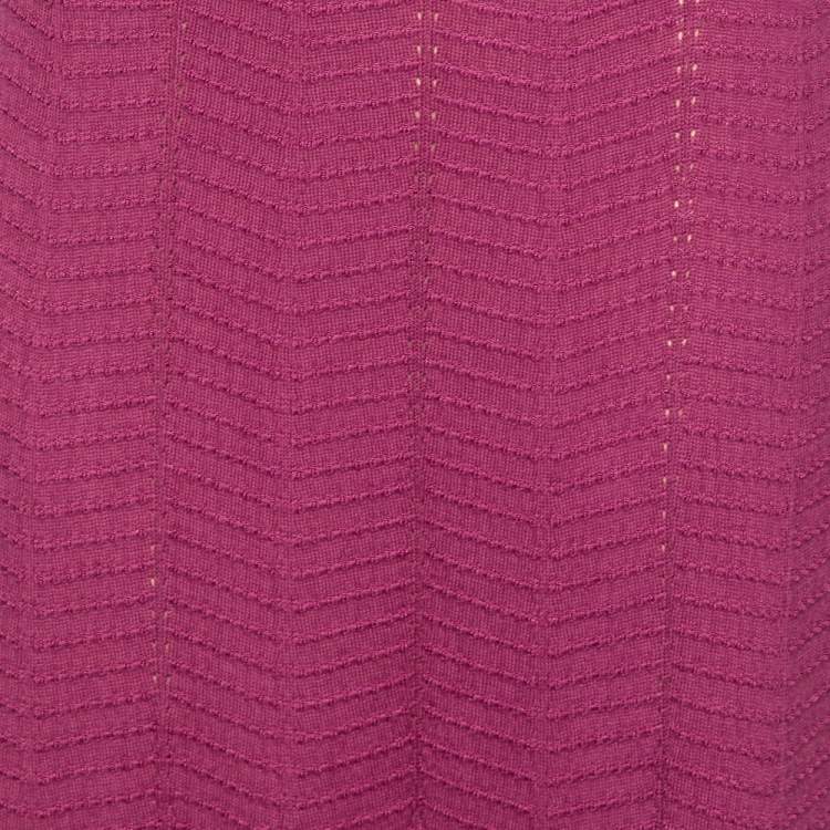 Pre Owned M Missoni Purple Knit Maxi Skirt M