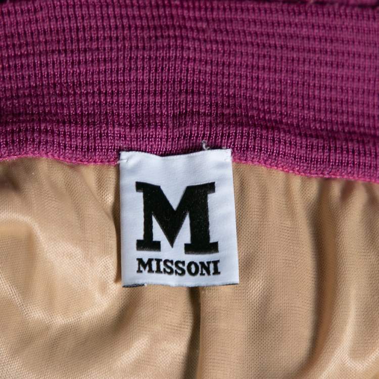 Pre Owned M Missoni Purple Knit Maxi Skirt M