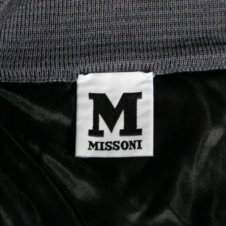 Pre Owned M Missoni Grey Knit Maxi Skirt M