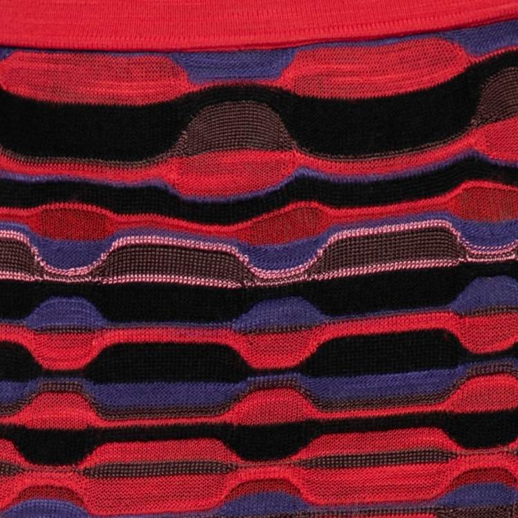 Pre Owned M Missoni Multicolored Knit Maxi Skirt M