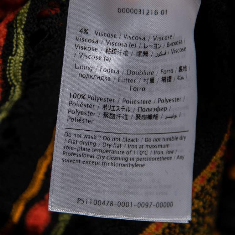 Pre Owned M Missoni Multicolor Patterned Knit Long Sleeve Midi Dress L
