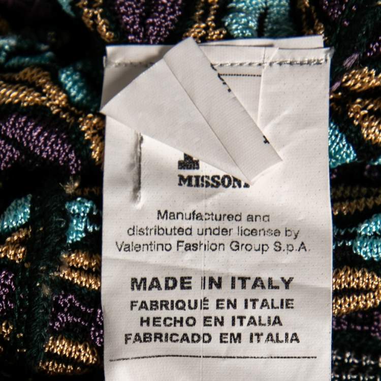 Pre Owned M Missoni Multicolor Patterned Knit Long Sleeve Cardigan S