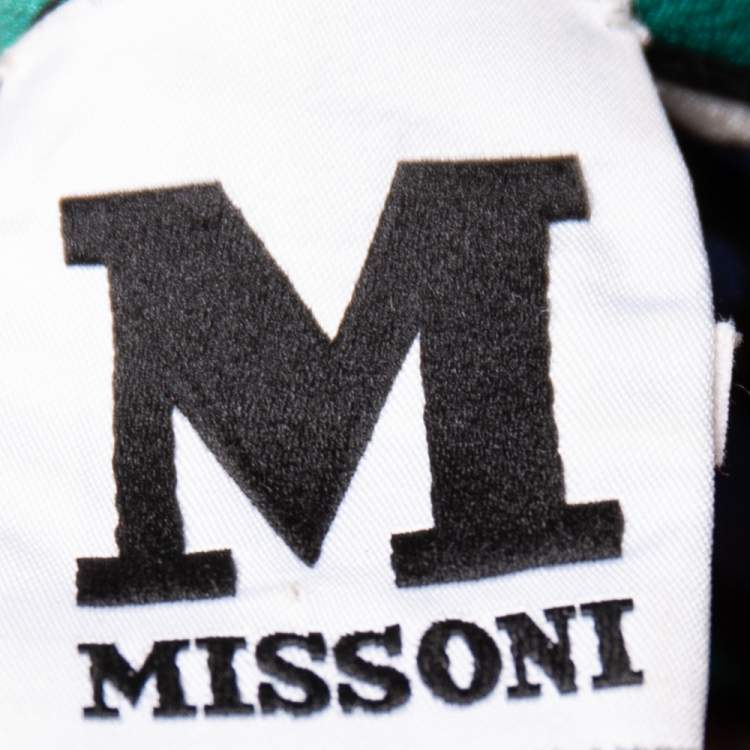 Pre Owned M Missoni Multicolor Printed Silk Crew Neck Top S