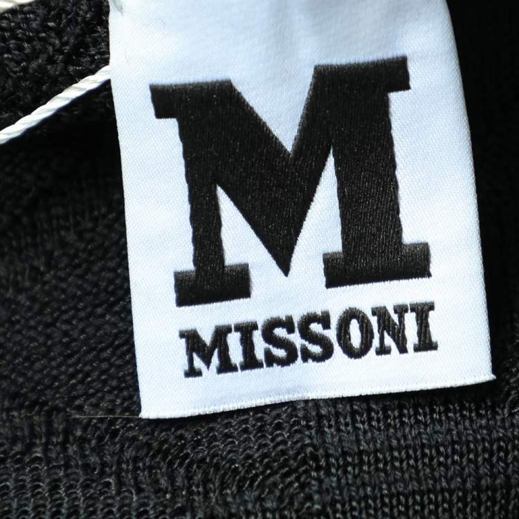 Pre Owned M Missoni Black Patterned Knit Jumper S