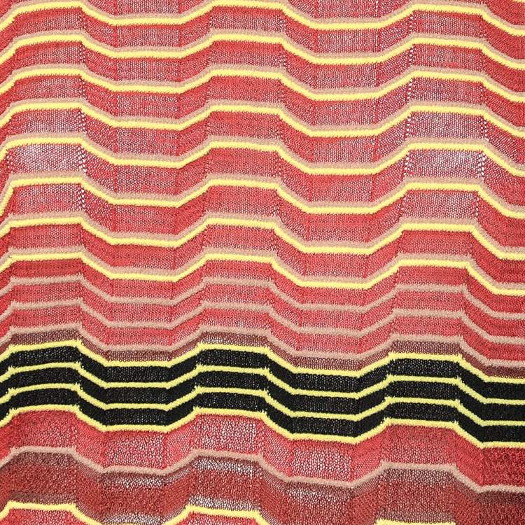 Pre Owned M Missoni Multicolor Patterned Knit Long Sleeve Top L