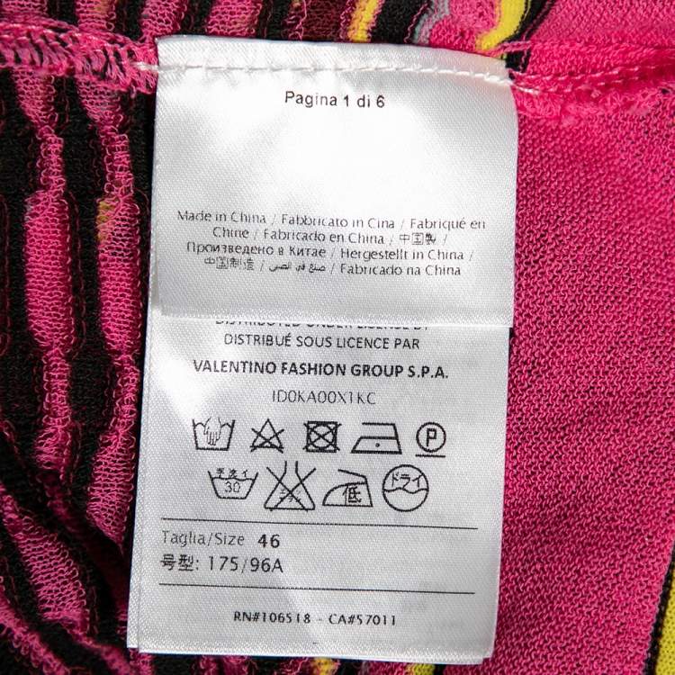 Pre Owned M Missoni Pink Patterned Knit Open Front Cardigan M