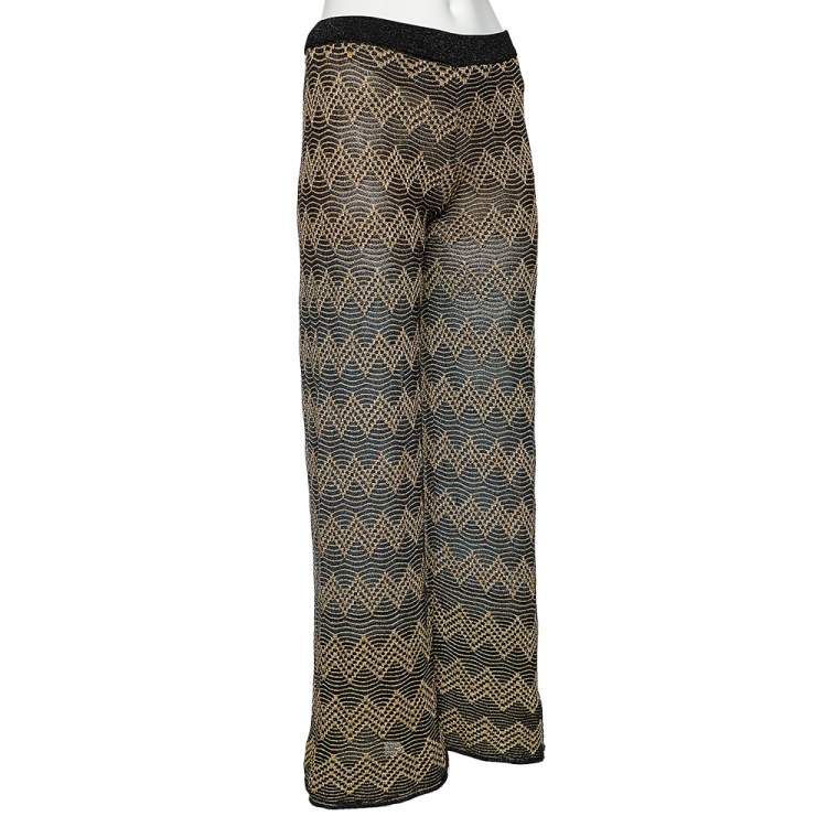 Pre Owned M Missoni Multicolor Lurex Knit Palazzo Pants S