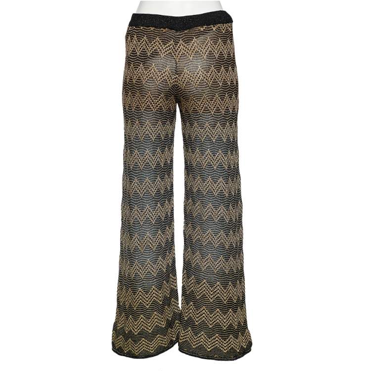 Pre Owned M Missoni Multicolor Lurex Knit Palazzo Pants S