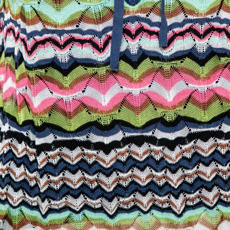 Pre Owned M Missoni Multicolor Perforated Knit Top M