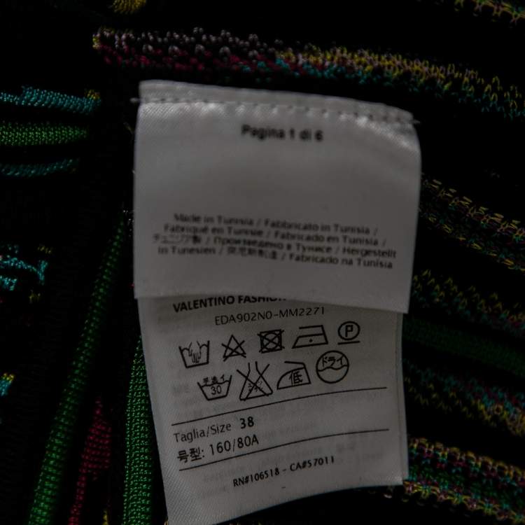 Pre Owned M Missoni Multicolor Perforated Pattern Knit Top S