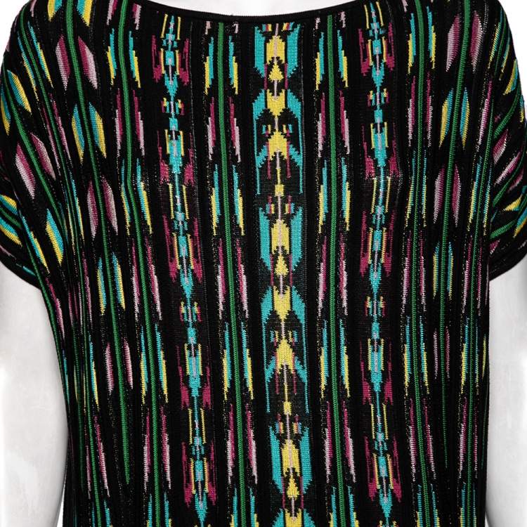 Pre Owned M Missoni Multicolor Perforated Pattern Knit Top S