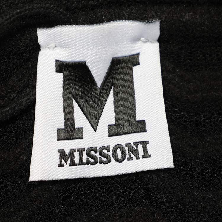 مملوكة مسبقًا M Missoni Black Patterned Knit Top S
