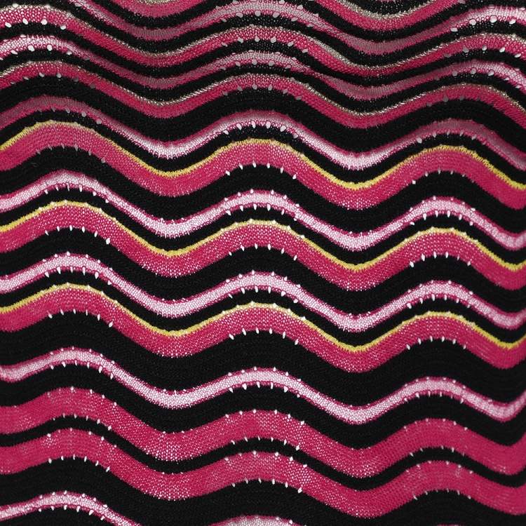 Pre Owned M Missoni Multicolor Wave Pattern Knit Sleeveless Top S