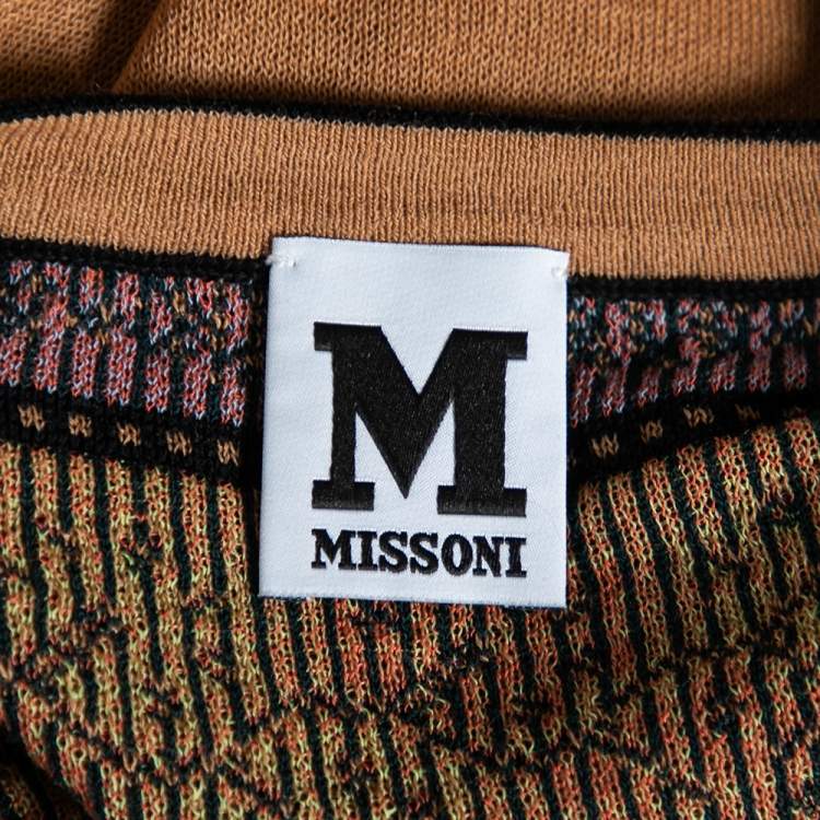 Pre Owned M Missoni Brown Patterned Wool Knit Top M