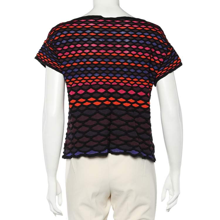 Pre Owned M Missoni Multicolor patterned Knit Top M
