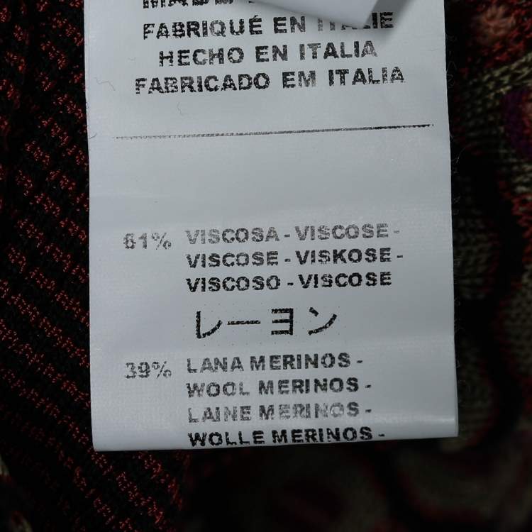 Pre Owned M Missoni Gold & Purple Knit Elasticized Waist Dress M