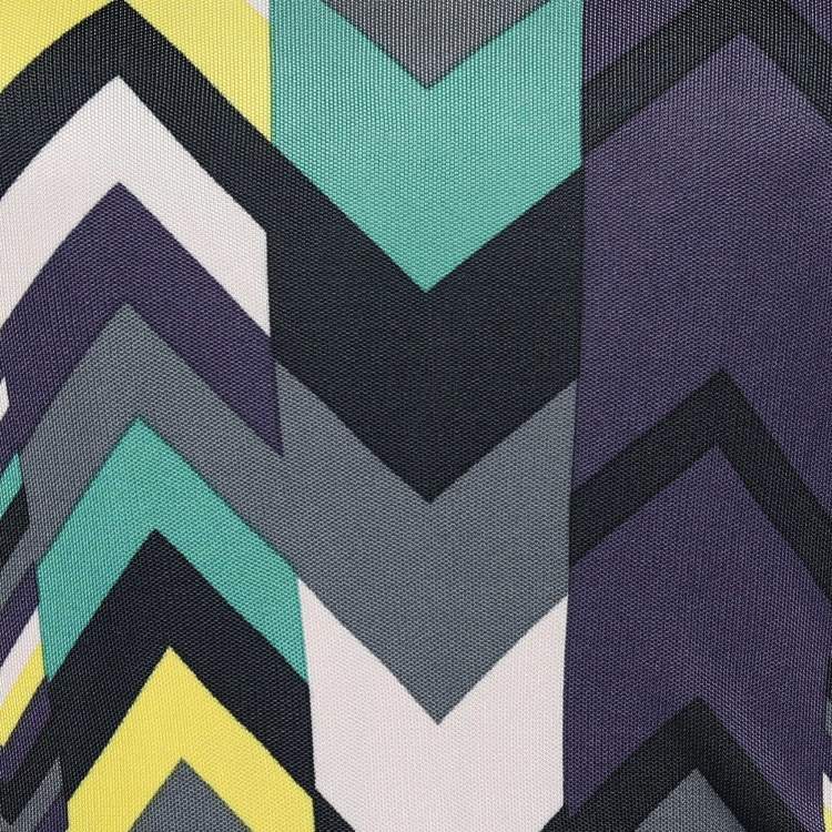 Pre Owned M Missoni Multicolor Printed Jersey Sleeveless Midi Dress M